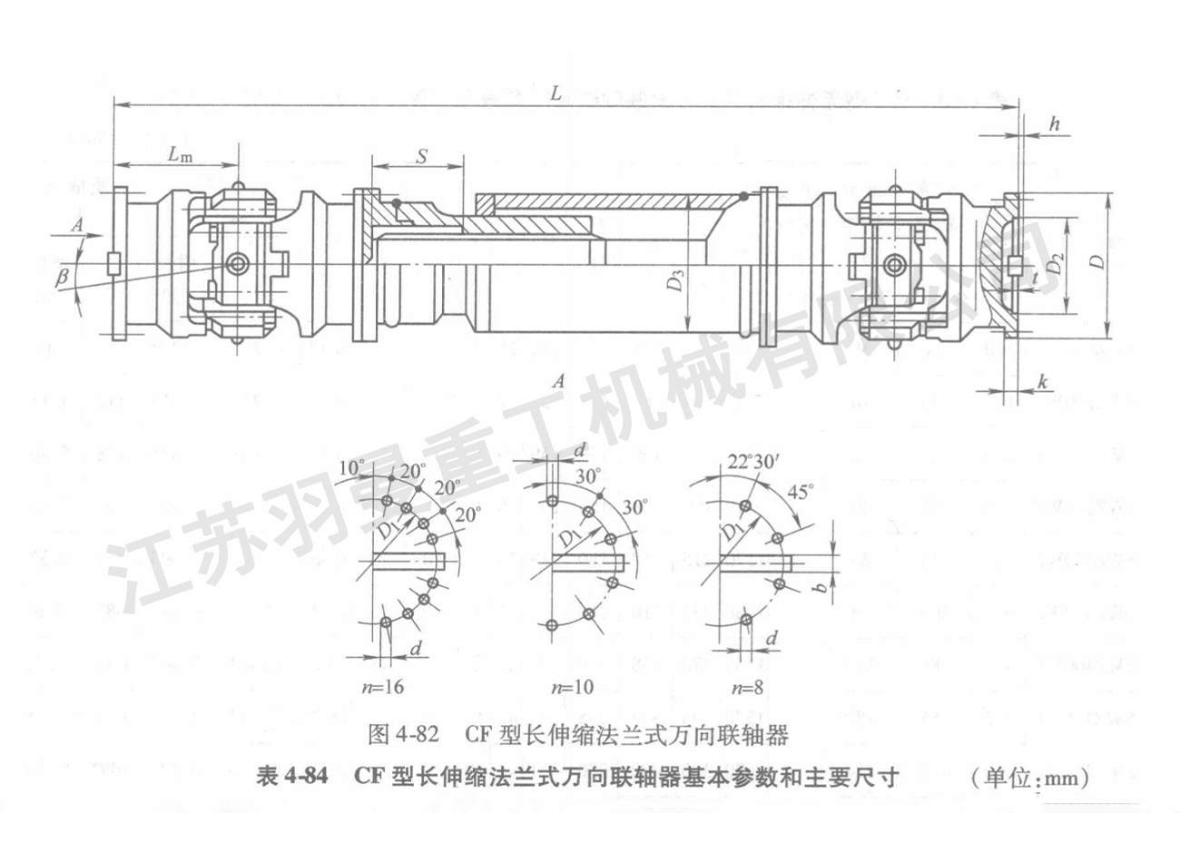 CF型長伸縮法蘭式萬向聯軸器